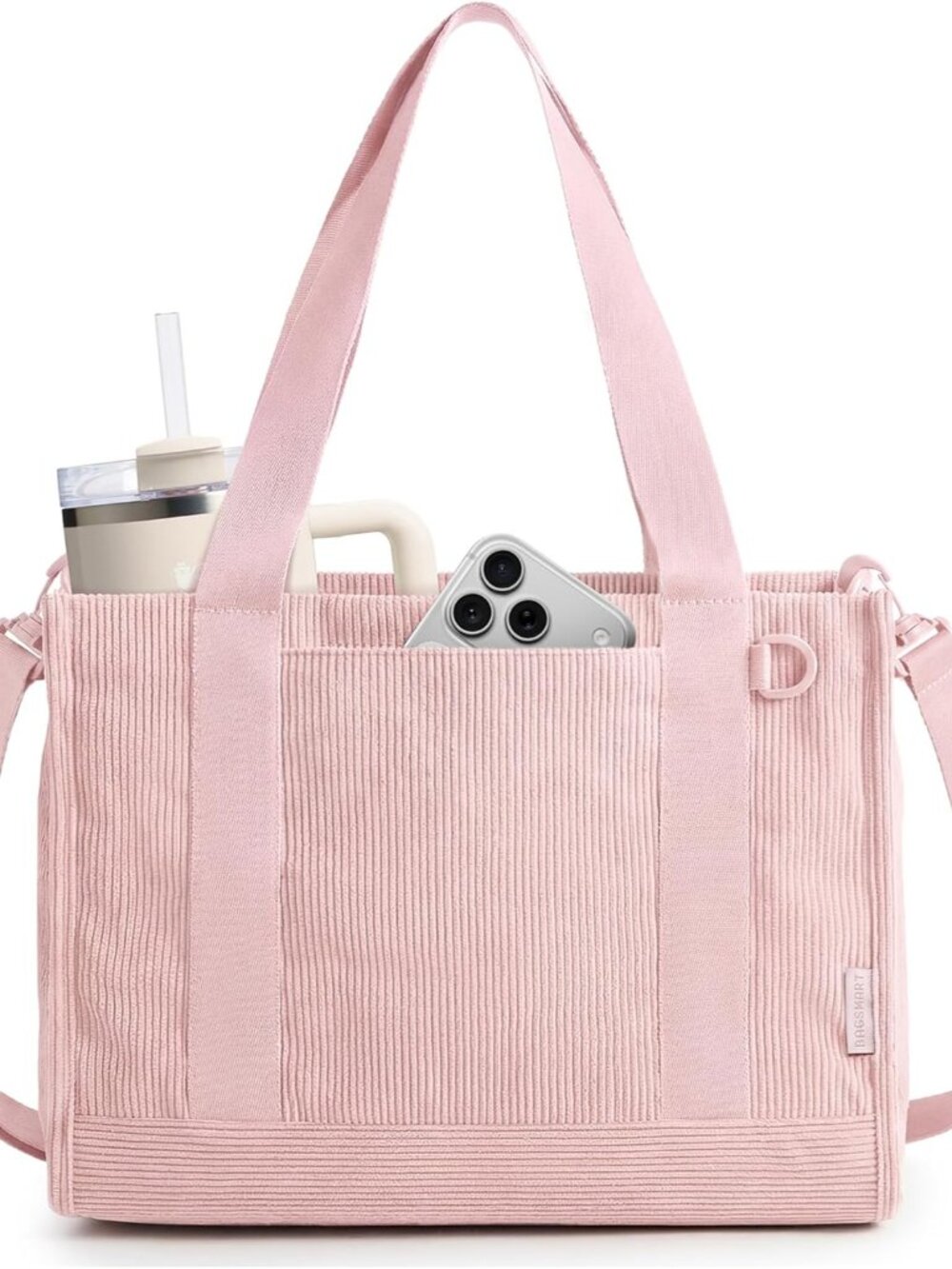 Corduroy Tote Bag for Women Work, Small Crossbody Bag for Teacher | 12L fits 14"